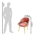 Clayre & Eef Sedie da pranzo 58x65x85 cm Rosa Ferro Tessuto