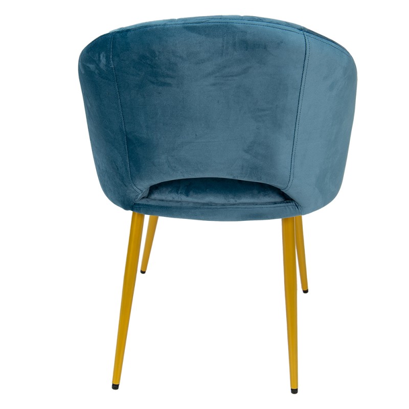 Clayre & Eef Sedie da pranzo 58x65x85 cm Blu Ferro Tessuto