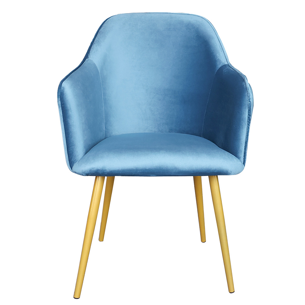 Clayre&Eef Eetkamerstoel 58x56x83 cm Blauw IJzer afbeelding