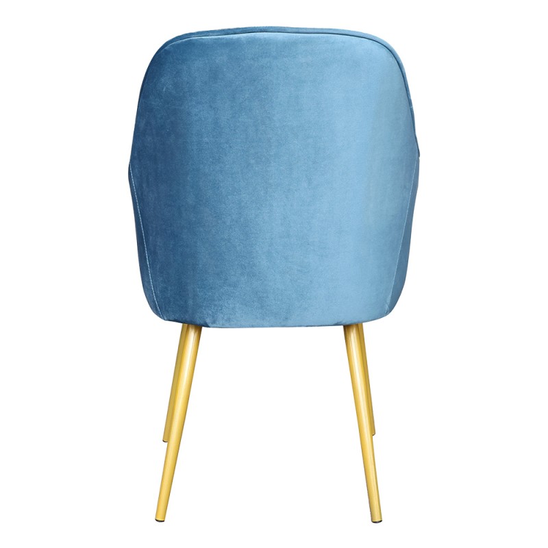 Clayre & Eef Sedie da pranzo 58x56x83 cm Blu Ferro Tessuto