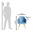 Clayre & Eef Sedie da pranzo 58x56x83 cm Blu Ferro Tessuto