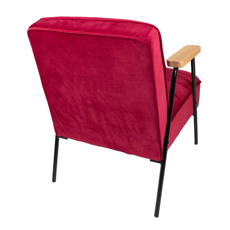 Clayre & Eef Sessel mit Armlehne 60x69x78 cm Rot Textil