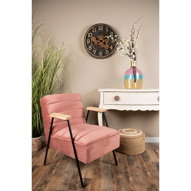 Clayre & Eef Poltrona con braccioli 60x69x78 cm Rosa Tessuto