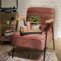 Clayre & Eef Poltrona con braccioli 60x69x78 cm Rosa Tessuto