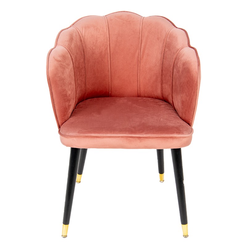 Clayre & Eef Eetkamerstoel  59x62x79 cm Roze Ijzer Textiel