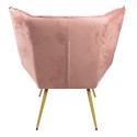 Clayre & Eef Fauteuil  79x91x93 cm Roze Ijzer Textiel
