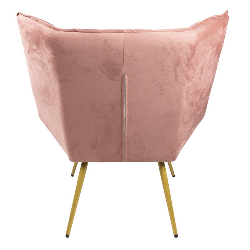 Clayre & Eef Fauteuil  79x91x93 cm Roze Ijzer Textiel