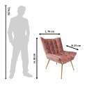 Clayre & Eef Fauteuil  79x91x93 cm Roze Ijzer Textiel