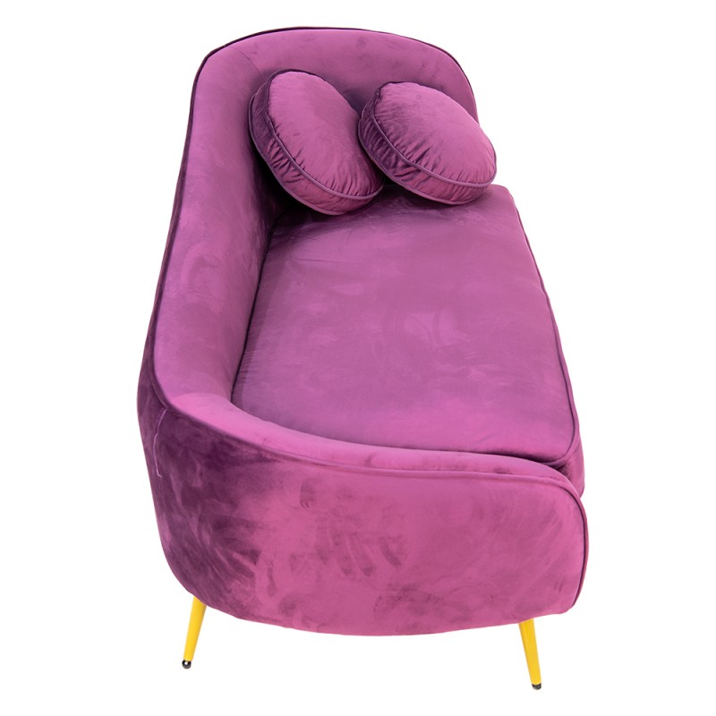 Clayre & Eef Divano da lounge a 2 posti 2-Zits Viola Legno Tessuto