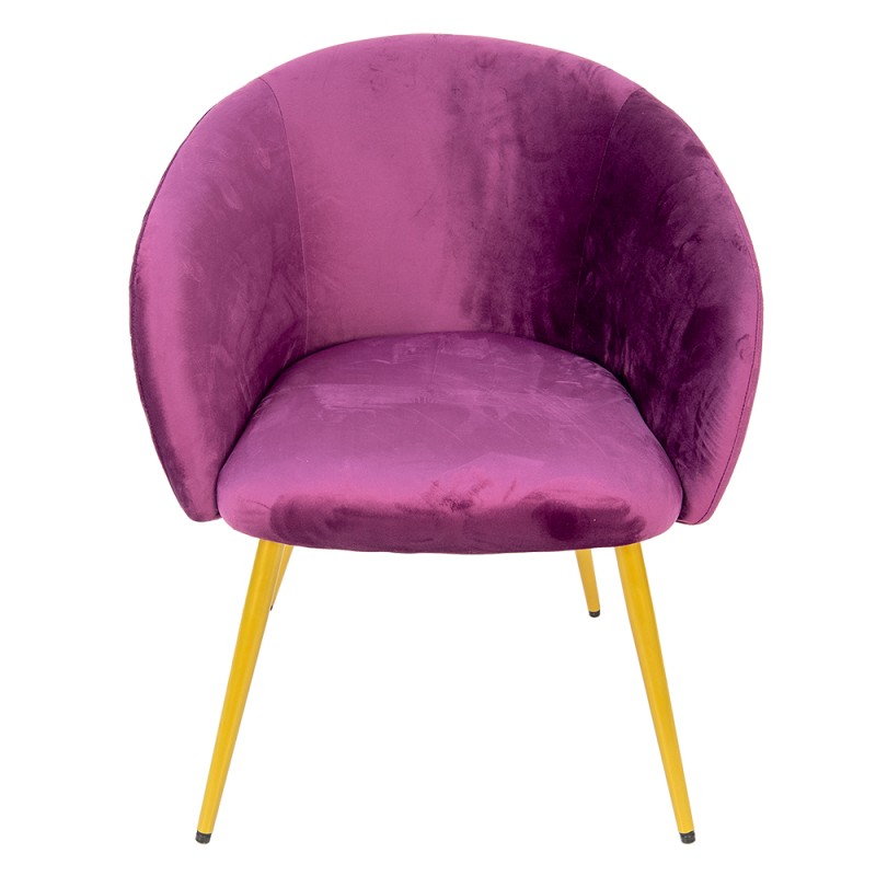 Clayre & Eef Eetkamerstoel  65x64x74 cm Paars Textiel