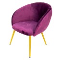 Clayre & Eef Eetkamerstoel  65x64x74 cm Paars Textiel