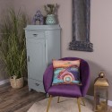 Clayre & Eef Eetkamerstoel  65x64x74 cm Paars Textiel