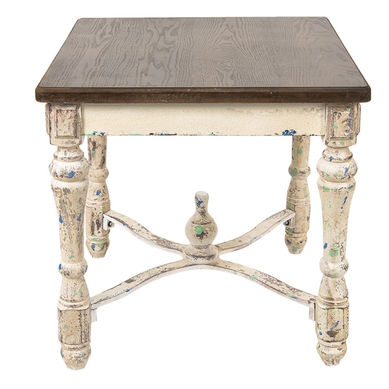 Clayre & Eef Side Table 60x60x64 cm White Wood Square