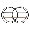 Clayre & Eef Wall Rack 84x17x51 cm Brown Wood Metal Round