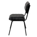 Clayre & Eef Sedie da pranzo 44x44x84 cm Nero Pelle