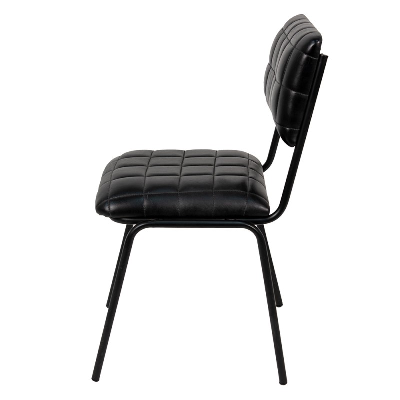 Clayre & Eef Sedie da pranzo 44x44x84 cm Nero Pelle