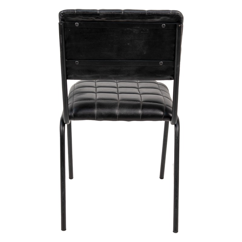 Clayre & Eef Sedie da pranzo 44x44x84 cm Nero Pelle