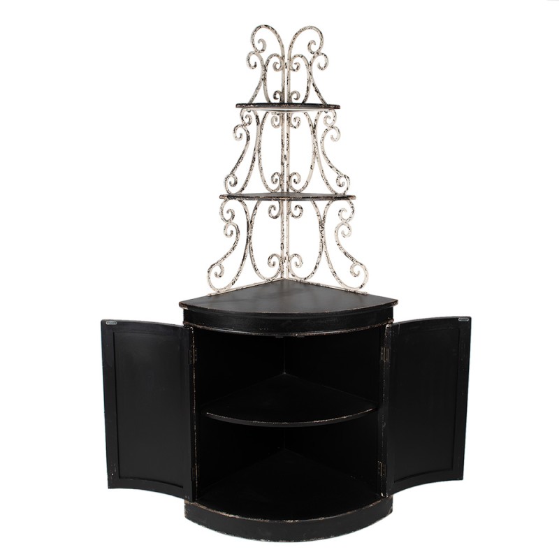 Clayre & Eef Mensola da parete 78x55x181 cm Nero Legno Ferro