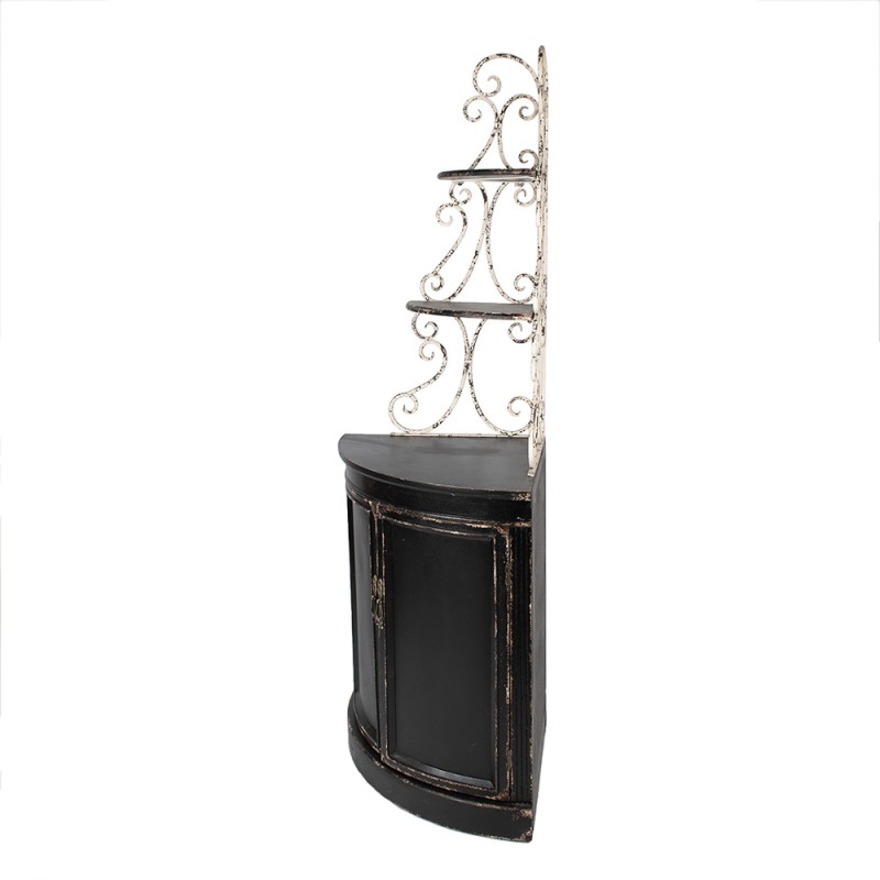Clayre & Eef Mensola da parete 78x55x181 cm Nero Legno Ferro