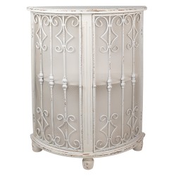 Clayre & Eef Wandkast  81x32x103 cm Wit Hout Ijzer Halfrond