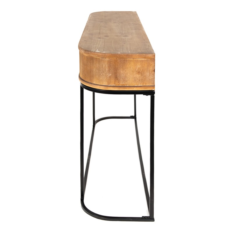 Clayre & Eef Side Table 120x33x81 cm Brown Black Iron Wood