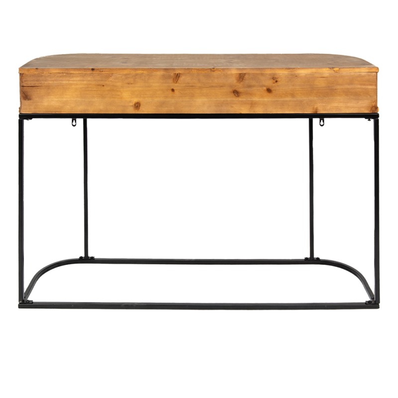 Clayre & Eef Side Table 120x33x81 cm Brown Black Iron Wood