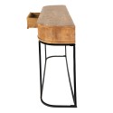 Clayre & Eef Side Table 120x33x81 cm Brown Black Iron Wood