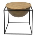 Clayre & Eef Table d'appoint 53x53x55 cm Marron Noir Fer Bois
