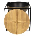 Clayre & Eef Table d'appoint 53x53x55 cm Marron Noir Fer Bois