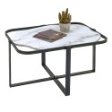 Clayre & Eef Couchtisch 86x68x45 cm Schwarz Weiß Eisen