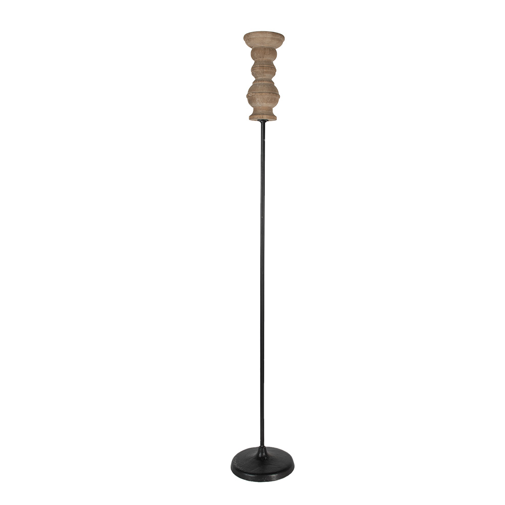Clayre & Eef Kandelaar 102 cm Zwart Bruin Hout afbeelding