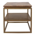 Clayre & Eef Table d'appoint 51x51x49 cm Marron Bois Fer Carré