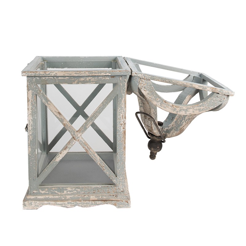 Clayre & Eef Lanterna set di 2 73/56 cm Grigio Legno Vetro