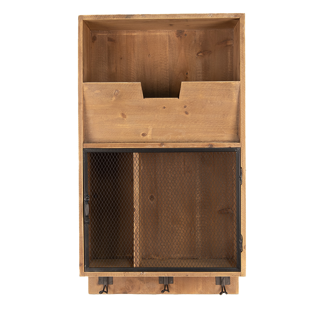 Clayre&Eef Wandrek 71 cm Bruin Zwart Hout afbeelding