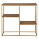 Clayre & Eef Scaffale da parete 49 cm Color oro Marrone Legno Metallo Rettangolo