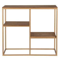 Clayre & Eef Wandrek  49 cm Goudkleurig Bruin Hout Metaal Rechthoek