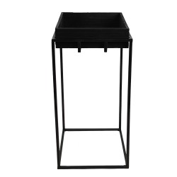 Clayre & Eef Pflanztisch 31x31x65 cm Schwarz Eisen Holz Quadrat