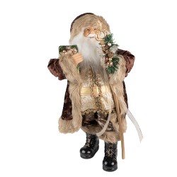 Clayre & Eef Figurine Père Noël 63 cm Marron Textile sur plastique