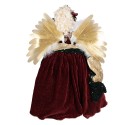 Clayre & Eef Christmas Decoration with LED Lighting and Music Angel 65 cm Red Plastic