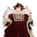 Clayre & Eef Christmas Decoration with LED Lighting and Music Angel 65 cm Red Plastic