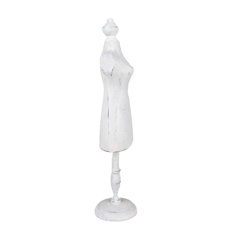 Clayre & Eef Présentoir à bijoux 13x11x51 cm Blanc Bois