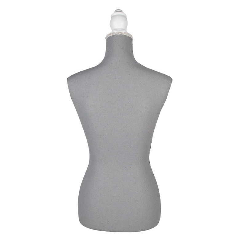 Clayre & Eef Manichino da donna regolabile 37x22x168 cm Grigio Bianco Legno Tessuto