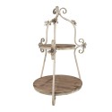 Clayre & Eef 2-Schicht-Etagere Ø 54x90 cm Braun Beige Holz