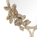 Clayre & Eef Spiegel  25x57 cm Beige Ijzer Rond Bloemen