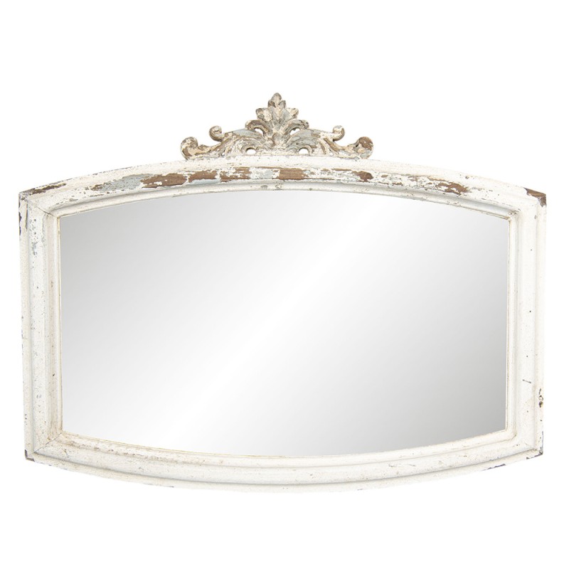 Clayre & Eef Miroir 72x55 cm Blanc Bois Rectangle