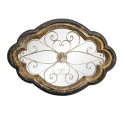 Clayre & Eef Miroir 70x100 cm Couleur or Noir Fer Bois Ovale