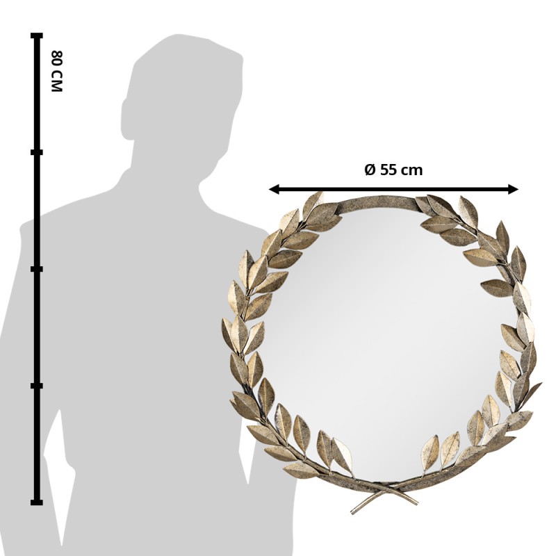 Clayre & Eef Mirror Ø 55 cm Gold colored Iron