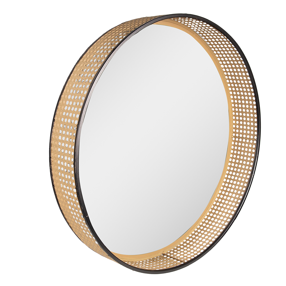 Spiegel Ø 60 Cm Bruin Metaal-image