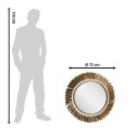 Clayre & Eef Spiegel Ø 72 cm Goldfarbig Eisen Glas
