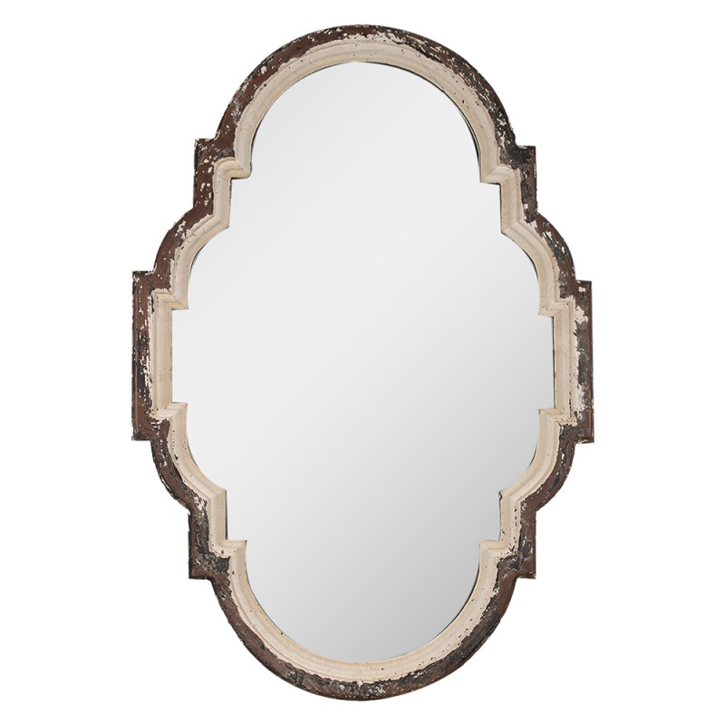 Clayre & Eef Spiegel  63x4x91 cm Bruin Beige Hout Glas